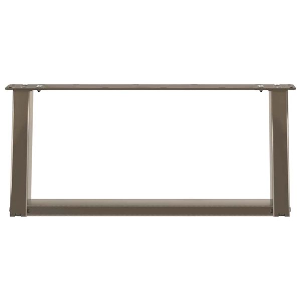 Крака за масичка за кафе, U-образни, 2 бр., естествена стомана, 70 x (30-31) см, стомана