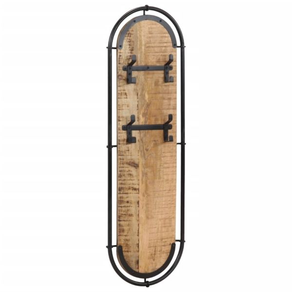 Стенни закачалки за дрехи с 4 куки 2 бр масивно дърво манго