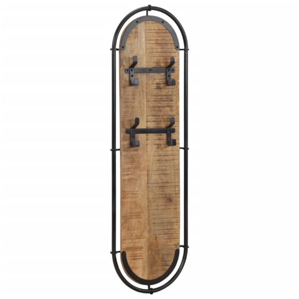 Стенни закачалки за дрехи с 4 куки 2 бр масивно дърво манго