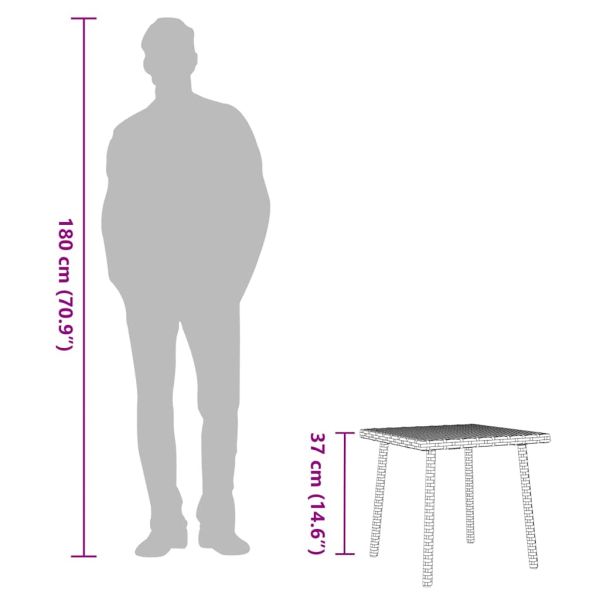 Градинска масичка за кафе правоъгълна бежова 40x40x37 cm