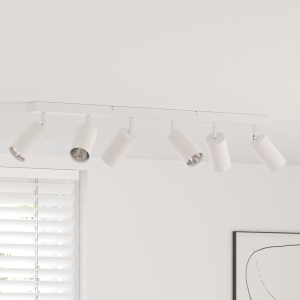 Таванен спот с прожектори Бяло 73 x 6 x 16 см Метал