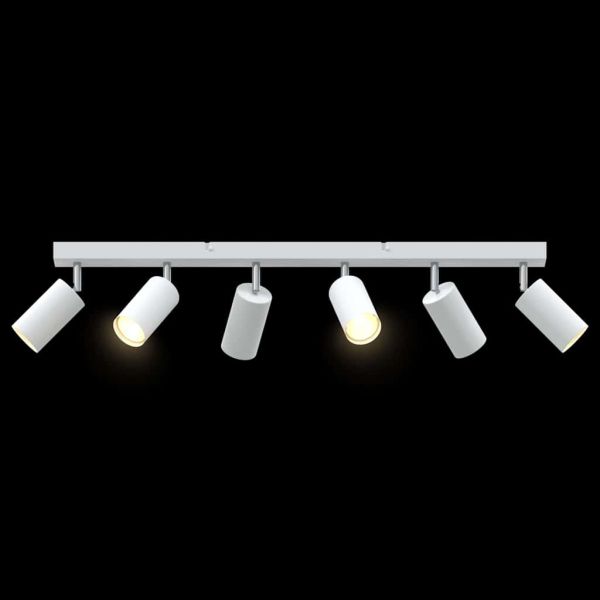 Таванен спот с прожектори Бяло 73 x 6 x 16 см Метал