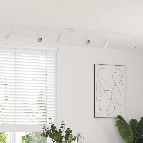 Таванен спот с прожектори Бяло 25.5 x 8 x 16 см Метал