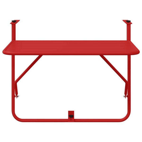 Висяща терасна маса Червено 60 x 39 x 65 см Стомана