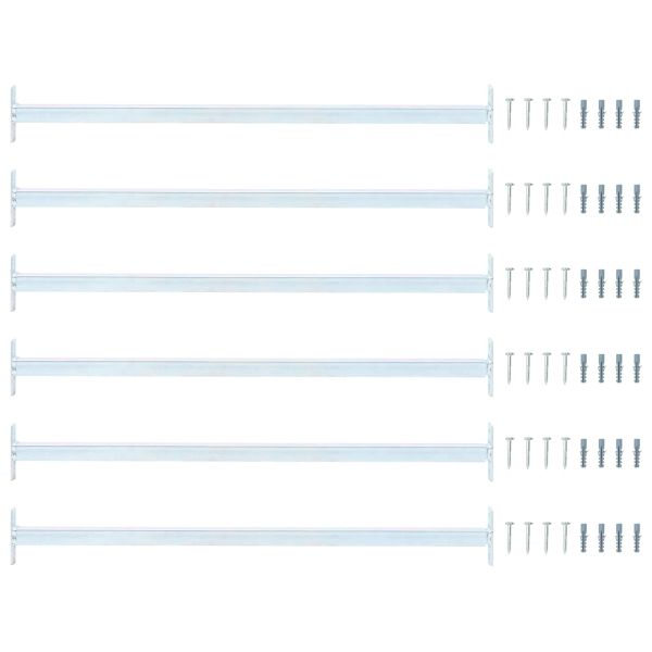 Регулируема защитна преграда за прозорци 6 pcs Сребрист Стомана