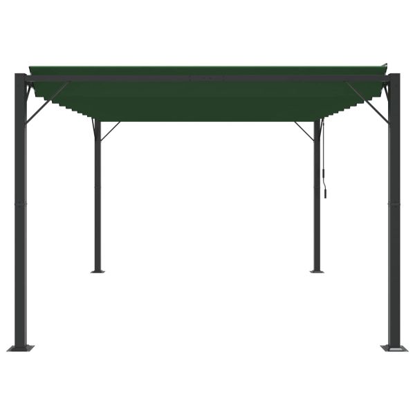 Шатра с люлеещ се покрив Зелен 3 x 4 x 2,14 м Тъкан и алуминий