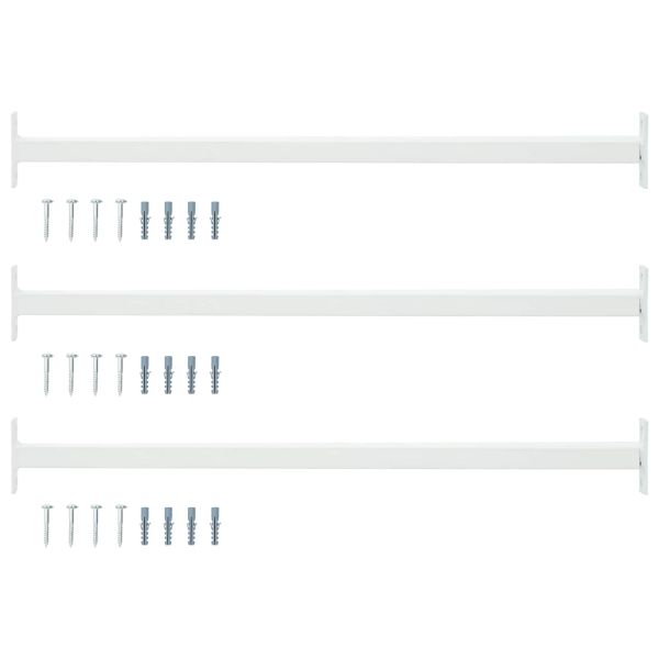 Регулируема защитна преграда за прозорци 3 pcs Бял Стомана