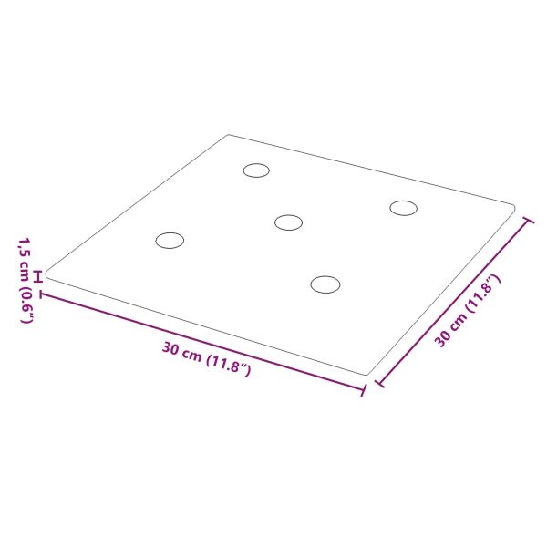 Стенно табло за легло 12 pcs Черен 30 x 30 cm Изкуствена