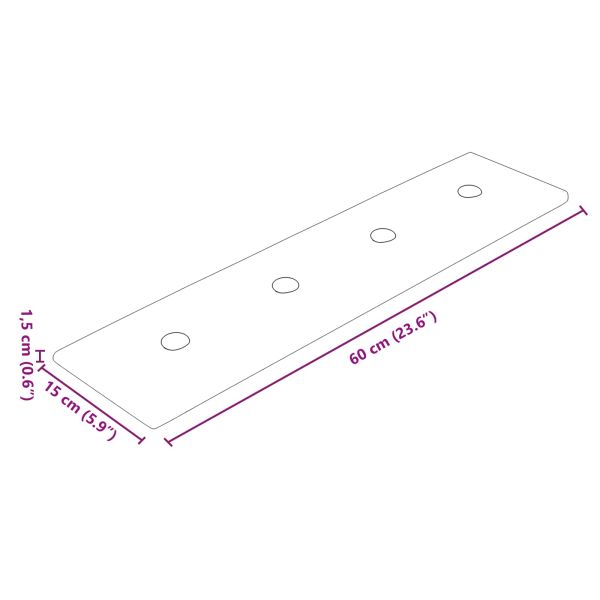 Стенно табло за легло 12 pcs Кафяво 60 x 15 cm Изкуствена