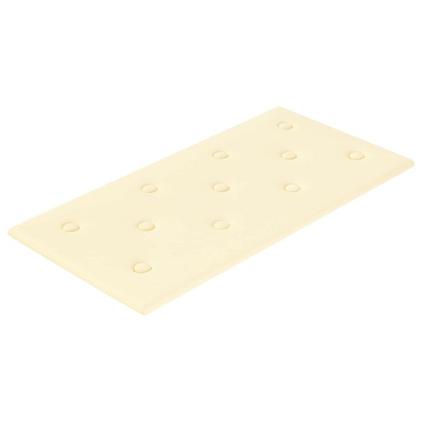 Стенно табло за легло 12 pcs Крем 60 x 30 cm Изкуствена