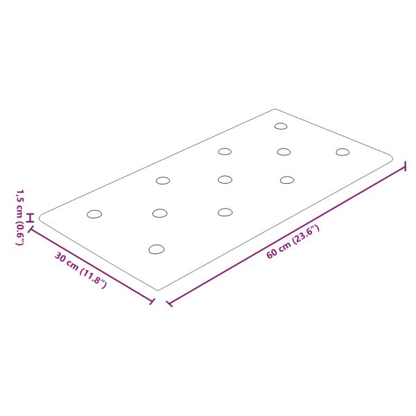 Стенно табло за легло 12 pcs Червено 60 x 30 cm Изкуствена