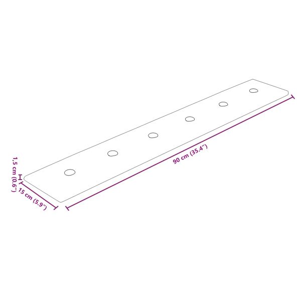 Стенно табло за легло 12 pcs Крем 90 x 15 cm Изкуствена