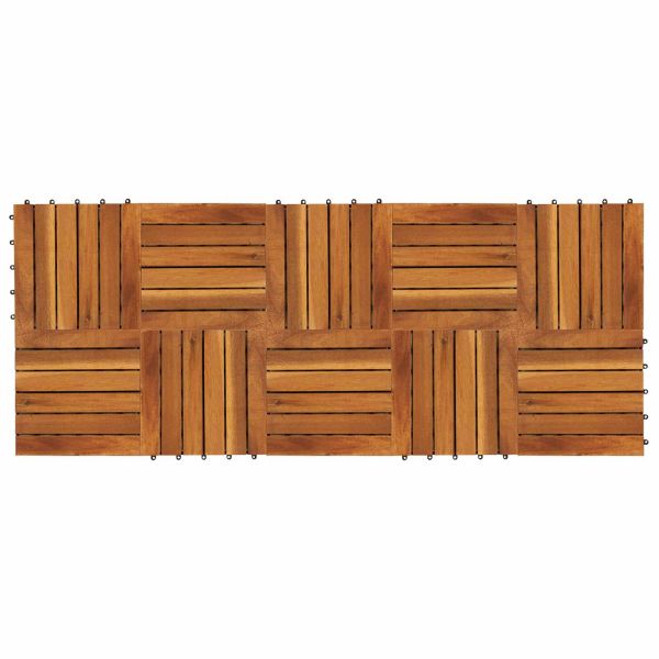 Плочка за decking 10 pcs Кафяво 30 x 30 cm Дърво от Акация