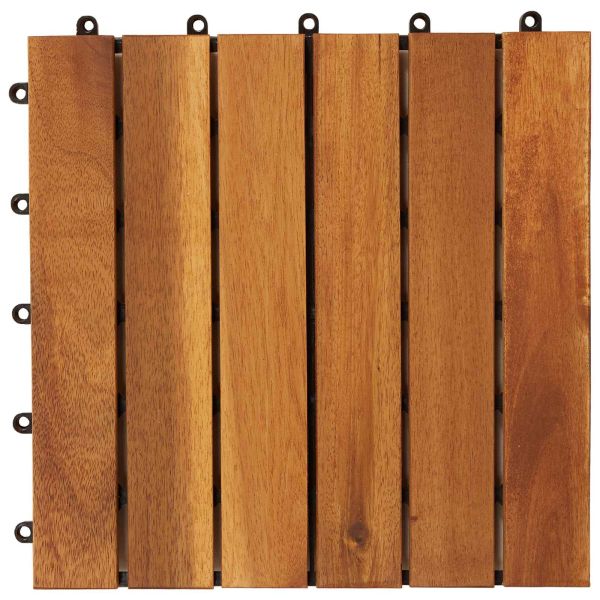 Плочка за decking 10 pcs Кафяво 30 x 30 cm Дърво от Акация