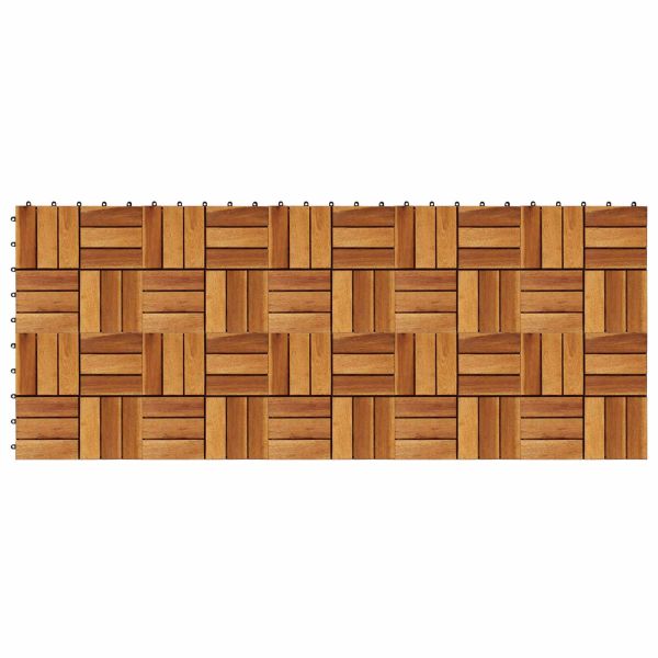 Плочка за decking 10 pcs Кафяво 30 x 30 cm Дърво от Акация