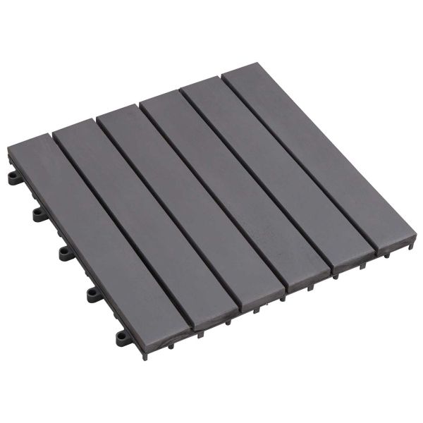 Плочка за decking 10 pcs Сив 30 x 30 cm Дърво от Акация