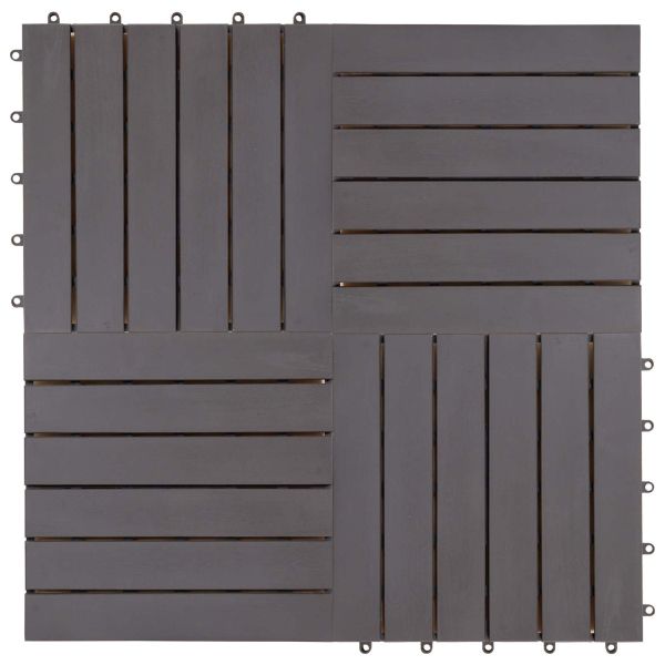 Плочка за decking 10 pcs Сив 30 x 30 cm Дърво от Акация