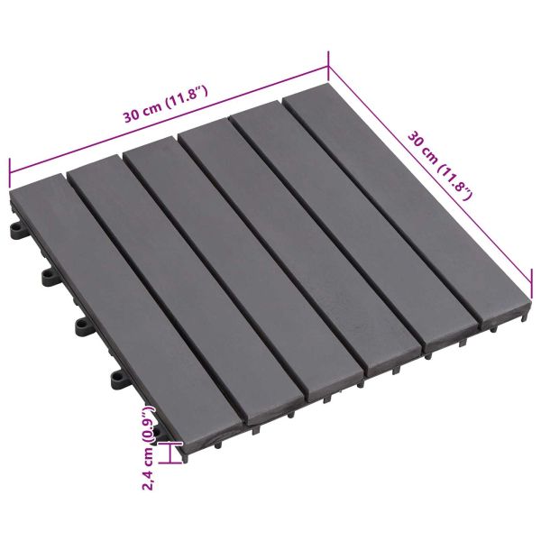 Плочка за decking 10 pcs Сив 30 x 30 cm Дърво от Акация