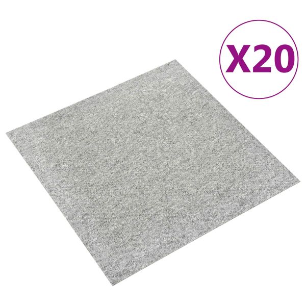 Килим 20 pcs Светлосиво 50 x 50 cm 100% Полипропилен