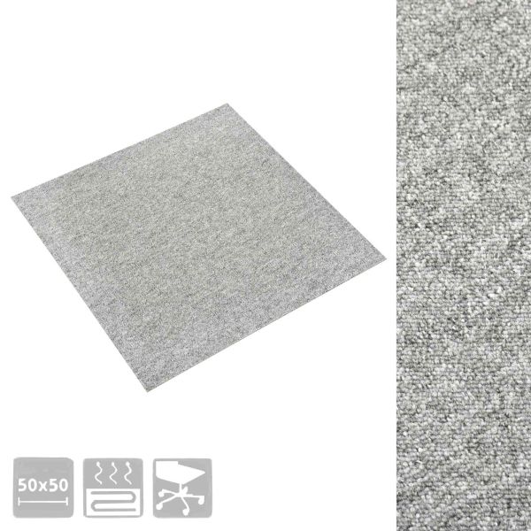 Килим 20 pcs Светлосиво 50 x 50 cm 100% Полипропилен