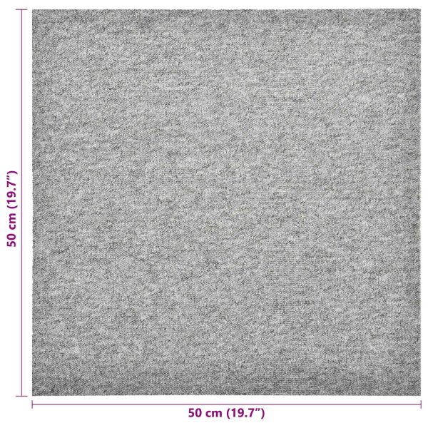 Килим 20 pcs Светлосиво 50 x 50 cm 100% Полипропилен