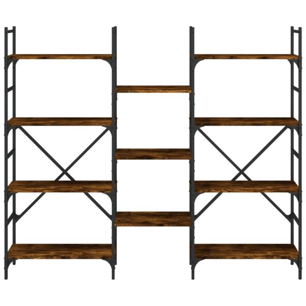 Етажерка за книги опушен дъб 160x28,5x136,5 см инженерно дърво