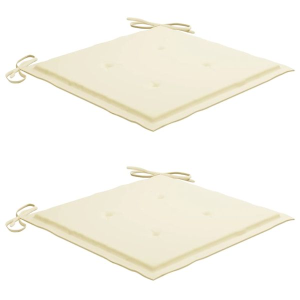 Бистро комплект от 3 части, с кремави възглавници, тик масив