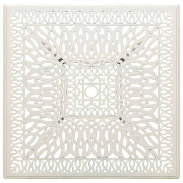 Бистро комплект, 3 части, лят алуминий, бял