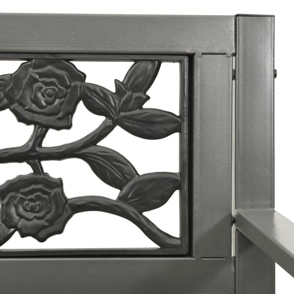 Градинска пейка, 125 см, стомана, сива