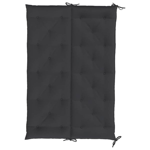 Възглавница за градинска пейка черна 150x(50+50)x7 см оксфорд