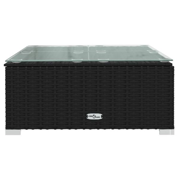 Градински лаундж комплект с възглавници 9 части полиратан черен