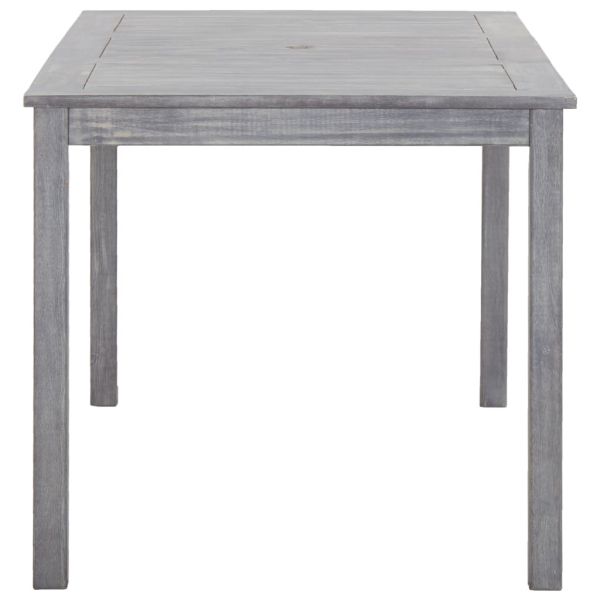 Градински трапезен комплект, 5 части, сив, акация масив