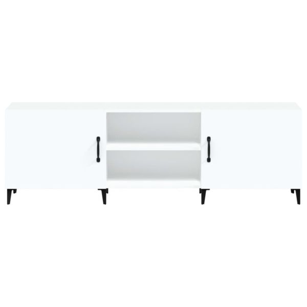 ТВ шкаф, бял, 150x30x50 см, инженерно дърво