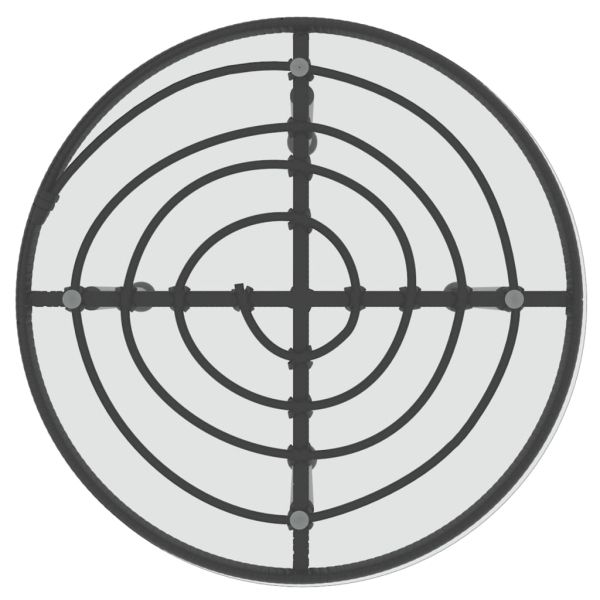 Трапезна маса черна Ø50 см  закалено стъкло и стомана