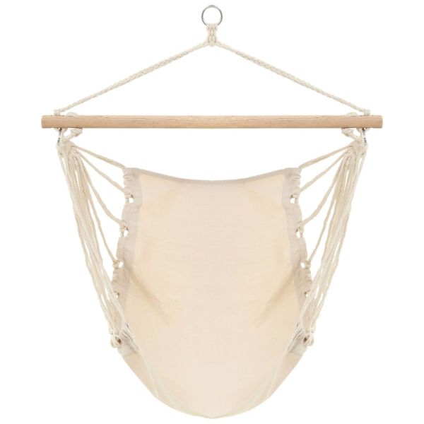 Въртящ се висящ стол/ хамак, кремаво-бял