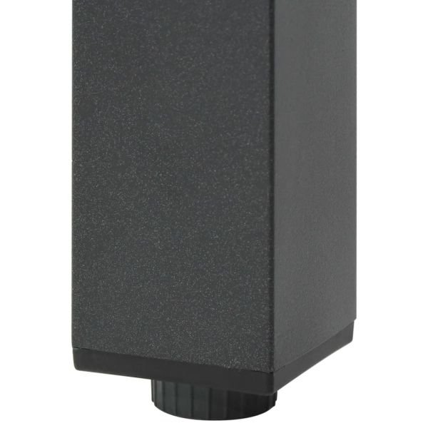 Градинска маса, черна, 80x80x74 см, алуминий и стъкло