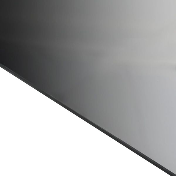 Градинска маса, черна, 80x80x74 см, алуминий и стъкло