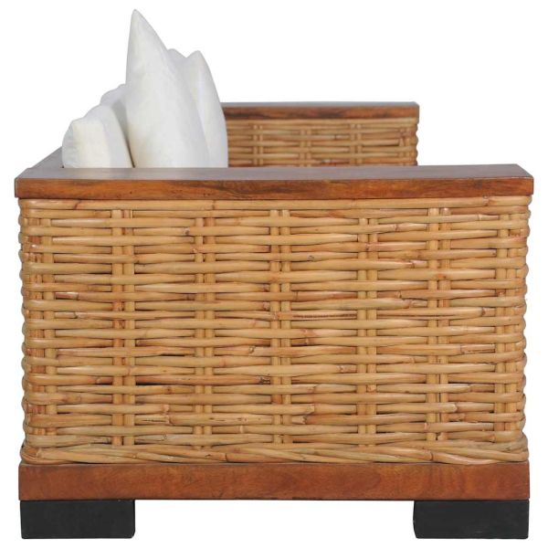 Градински средни дивани с възглавници антрацит, 2 бр, бор масив