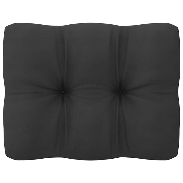 Градински средни дивани с възглавници антрацит, 2 бр, бор масив