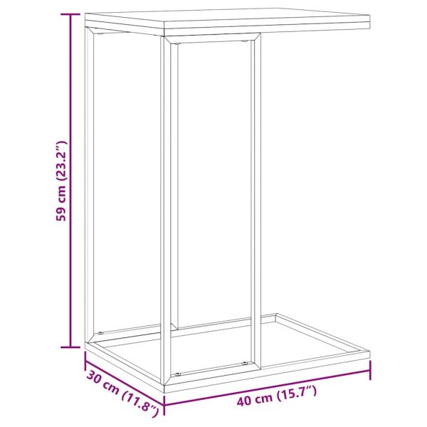 Странична маса, черна, 40x30x59 см, инженерна дървесина