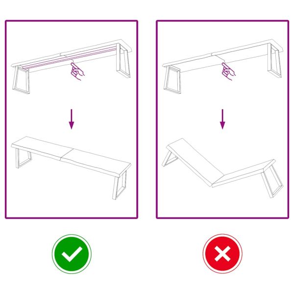 Плот за маса светлокафяв 180x40x(2-4) см обработен масивен дъб