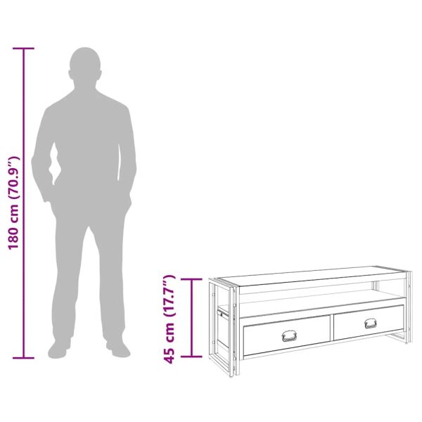 ТВ шкаф, 120x35x45 см, акациево дърво масив