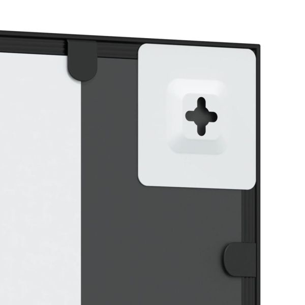 Стенно огледало, черно, 50x60 см, правоъгълно, желязо