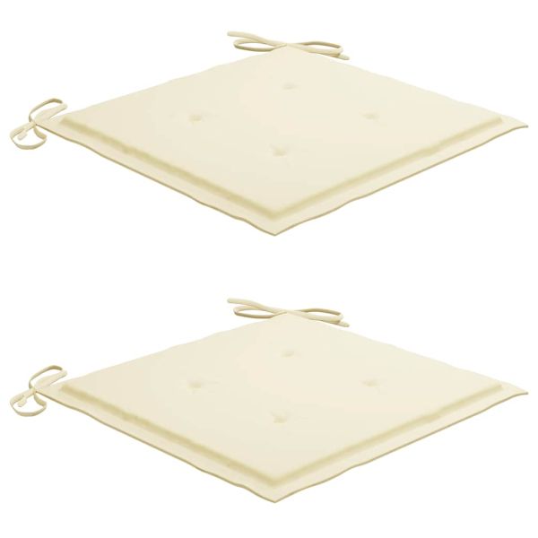 Сгъваем трапезен комплект с възглавници, 3 части, тик масив