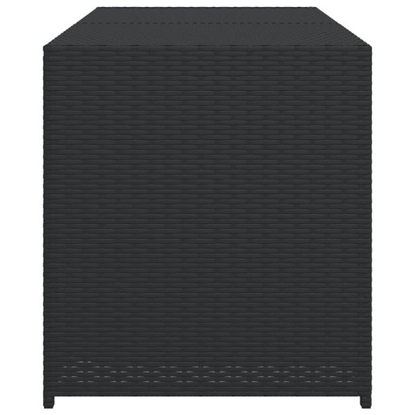 Градински сандък за съхранение, черен, 283 л, полиратан