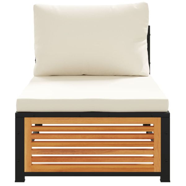 Градинско кресло без подлакътници, с възглавници, акация масив