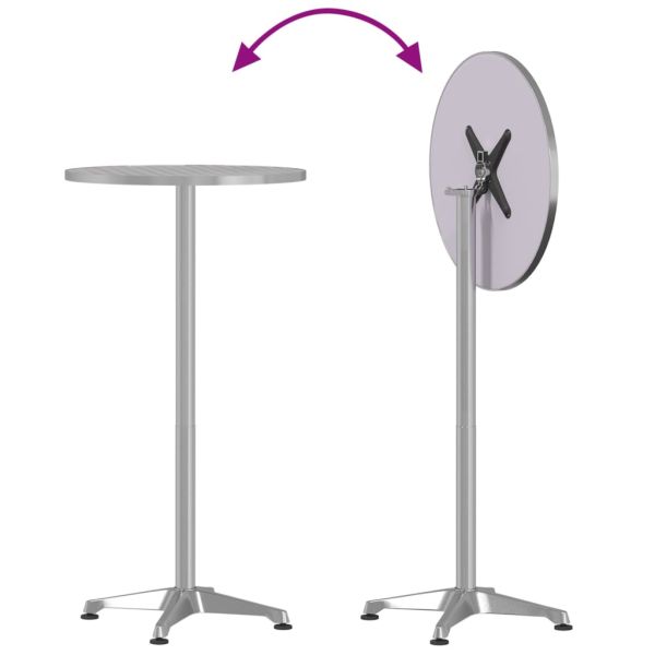 Външна бар маса, регулируема, Ø59,5x70/114,5 см, алуминий