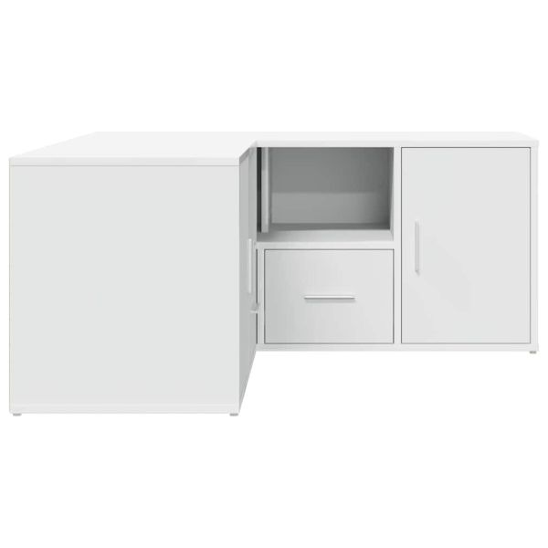 Ъглов шкаф, бял, 160x40x45 см, инженерно дърво