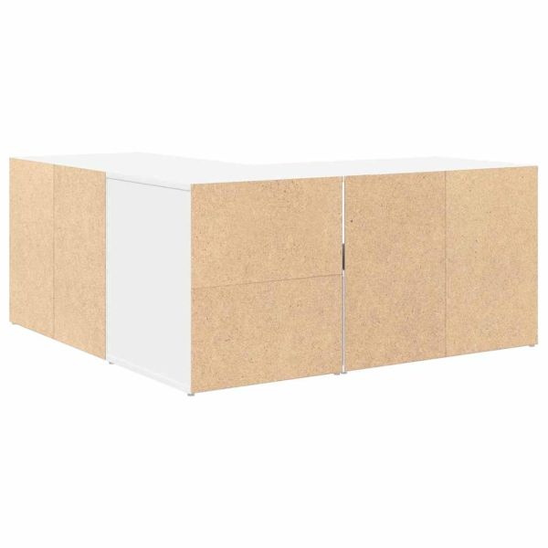 Ъглов шкаф, бял, 160x40x45 см, инженерно дърво
