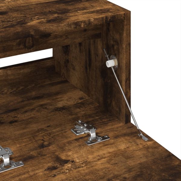 Шкаф за мивка, опушен дъб, 78x37x59 см, инженерно дърво